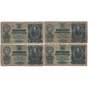 1930. 20P (4x) T:III,III- Hungary 1930. 20 Pengő (4x) C:F,VG Adamo P11