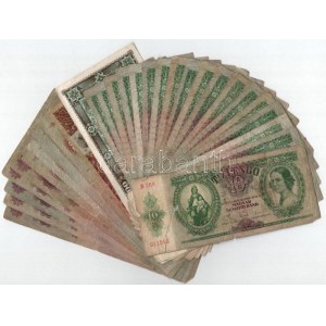 1930-1946. 30 darabos pengő bankjegy tétel T:III-IV folt
