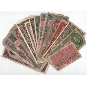1932-1992. 14 darabos rossz tartású pengő és forint bankjegy tétel + 1916. 1K T:III-,IV