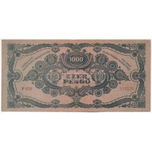 1945. 1000P MNB bélyeggel T:III Adamo P22e