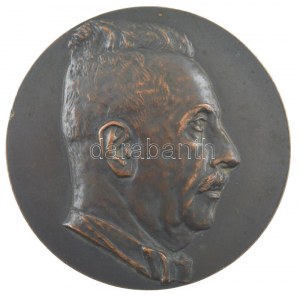 Ferenczy Béni (1890-1967) 1943. Entz Béla kétoldalas bronz emlékérem (68mm) T:2 kis ph