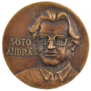 Horváth Sándor (1956- ) 1991. Sütő András / Pusztakamarás kétoldalas öntött bronz emlékérem (87mm) T:1...
