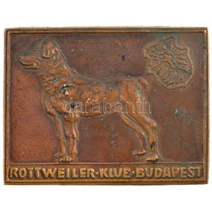 Kenéz László (1942-2019) DN Rottweiler Klub Budapest egyoldalas bronz plakett (94x122mm) T:1- patina...