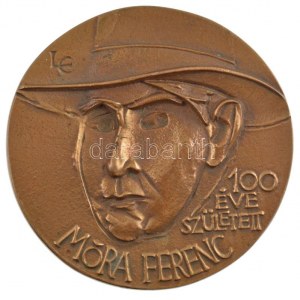 Ligeti Erika (1934-2004) 1979. 100 éve született Móra Ferenc kétoldalas, öntött bronz plakett (87mm) T:1...