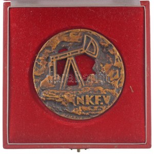 Pataky Béla (1932-) NKF.V. Bányászat bronzozott alumínium emlékérem (85mm) tokjában T:1-