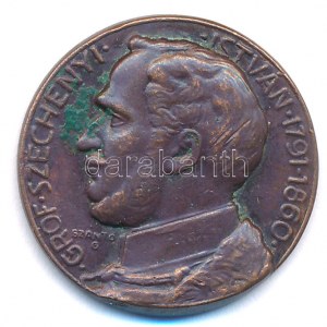 Szántó Gergely (1886-1962) DN Gróf Széchenyi István 1791-1860 bronz emlékérem (26mm) T:2 patina, ph...