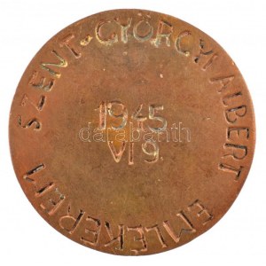 1945. Szent-Györgyi Albert Emlékérem 1945 VI. 9. kétoldalas bronz emlékérem (65mm) T...
