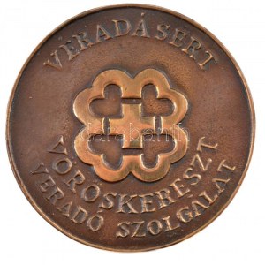 ~1970-1980. Véradásért - Vöröskereszt Véradó Szolgálat / Szeged kétoldalas, öntött bronz emlékérem (88mm) T:1...
