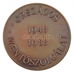 1988. Országos Mentőszolgálat 1948-1988 kétoldalas bronz emlékérem (60mm) T:2 kis ph, karc