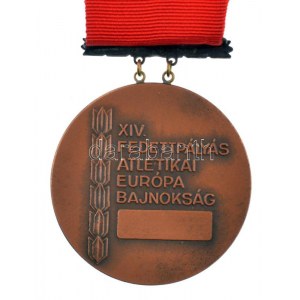 Gáll Gyula (1939-) 1983. Budapest 1983 / XIV. Fedettpályás Atlétikai Európa Bajnokság bronz díjérem szalagon...
