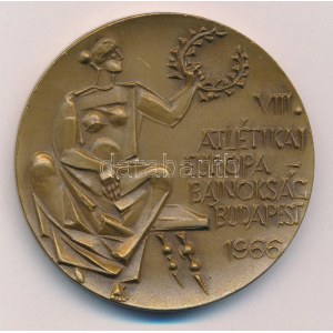 Kiss Nagy András (1930-1997) 1966. VIII. Atlétikai Európa Bajnokság Budapest bronz emlékérem (53mm) T...