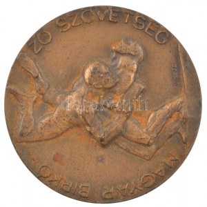 Vincze Dénes (1924-1972) / Manno Miltiadesz (1879-1935) DN Magyar Birkózó Szövetség bronz emlékérem (61mm) T:1...