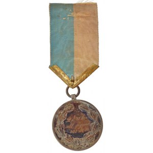 1902. Ép testben ép lélek - Versenydíj / Bp. VI. ker. áll. főgymn. 902. VI/25. jelzett Ag díjérem szalagon (12g/0.800...