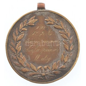 1924. RAC házi verseny férfi páros II. díj kétoldalas bronz díjérem füllel (28mm) T:1-