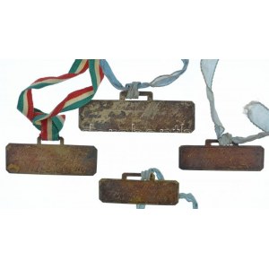 1953-1954. Atlétikai verseny 4xklf ezüstözött bronz díjérem szalagon T:1-...