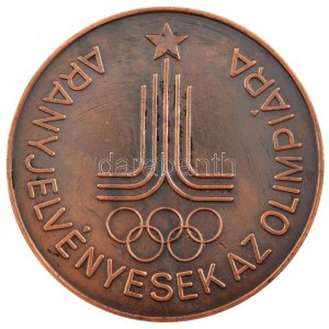 ~1980. Aranyjelvényesek az Olimpiára / A KISZ Központi Bizottságától - 0178 kétoldalas bronz emlékérem dísztokban ...