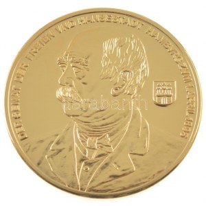 DN Történelmi aranypénzek - 1895. 100 Mark Otto von Bismarck aranyozott Cu-Zn utánveret COPY beütéssel...
