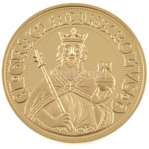DN Történelmi aranypénzek - IV. Károly dukát, 1346-1378 aranyozott Cu-Zn utánveret COPY beütéssel, kapszulában ...