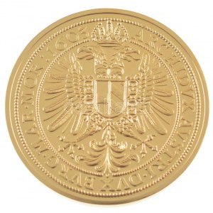 DN Történelmi aranypénzek - Rudolf 10 dukát, 1603 aranyozott Cu-Zn utánveret COPY beütéssel, kapszulában (38mm) T...