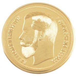 DN Történelmi aranypénzek - II. Miklós 25 Rubel 1896 aranyozott Cu-Zn utánveret COPY beütéssel, kapszulában (26,33g...