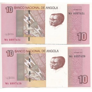 Angola 2012. 10K (2x) közeli sorszámok T:I Angola 2012. 10 Kwanzas (2x) close serials C:UNC