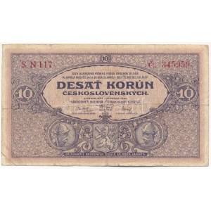 Csehszlovákia 1927. 10K N 117 345959 T:III,III- Czechoslovakia 1927. 10 Korun N 117 345959 C:F,VG Krause P...
