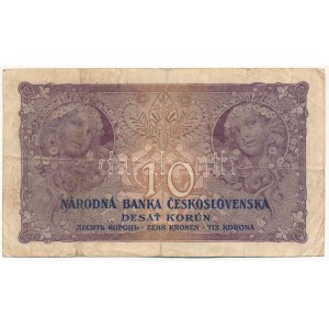 Csehszlovákia 1927. 10K N 117 345959 T:III,III- Czechoslovakia 1927. 10 Korun N 117 345959 C:F,VG Krause P...