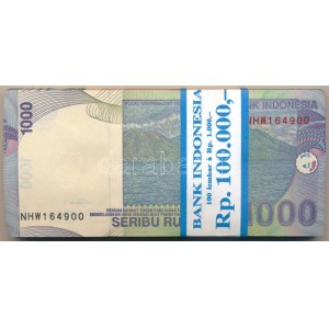 Indonézia 2013. 1000R (100x) egy bankjegy kivételével sorszámkövetők NHW 164801 - NHW 164900...