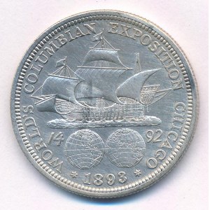 Amerikai Egyesült Államok 1893. 1/2$ Ag Columbiai fél dollár T:1--2 USA 1893. 1/2 Dollars Ag Columbian Half-Dollar...