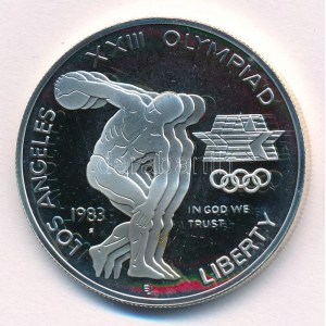 Amerikai Egyesült Államok 1983S 1$ Ag XXIII. Nyári Olimpiai Játékok, Los Angeles kapszulában T...