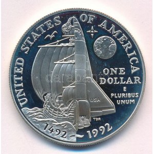Amerikai Egyesült Államok 1992P 1$ Ag Amerika felfedezésének 500. évfordulója kapszulában T...