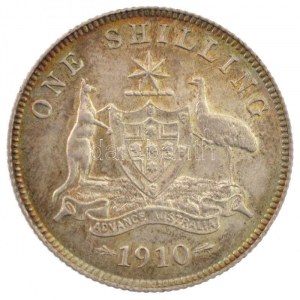 Ausztrália 1910. 1Sh Ag VII. Eduárd (5,62g) T:1- patina Australia 1910. 1 Shilling Ag Edward VII (5,62g) C...