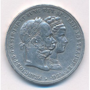 Ausztria 1879. 2G Ag I. Ferenc József és Erzsébet királynő / Ezüstlakodalom Bécs T:2 Austria 1879. 2 Gulden Ag ...