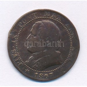 Olasz Államok / Pápai Állam 1867R 1S (5c) Cu IX. Pius T:3 patina, ütésnyom Italian States ...