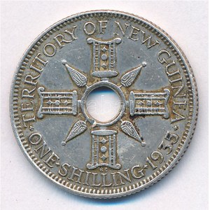 Új-Guinea 1935. 1Sh Ag T:2 New Guinea 1935. 1 Shilling Ag C:XF Krause KM#5