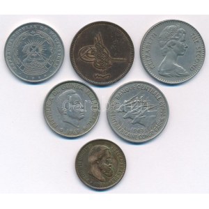 Vegyes 6db-os érme tétel, közte Brazília 1869. 20R bronz + Guinea 1969. 50P Cu-Ni + Közép-Afrikai Államok / Kongó 1963...