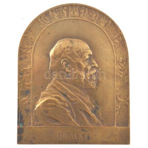 Ausztria 1910. Eduard Hlatky egyoldalas bronz plakett Szign.:Heinrich Karl Scholz (75x58mm) T:1- patina Austria 1910...
