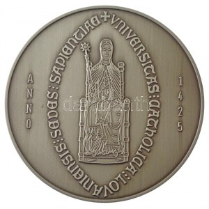 Belgium DN A Leuveni Katolikus Egyetem évfordulója kétoldalas ezüstözött bronz emlékérem tokban (60mm) T:1...