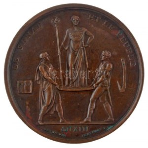 Franciaország / Első Császárság 1804. Napóleon császár / A szenátus és a nép kétoldalas bronz emlékérem, Szign....