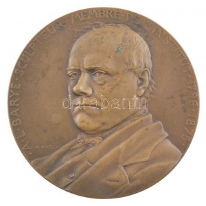 Franciaország 1969. A. L. Barye szobrász az intézet tagja 1796-1875 kétoldalas bronz emlékérem Szign.:A. Patey (70mm...