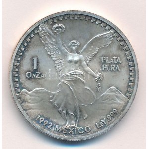 Mexikó 1992. Szabadság befektetési ezüst érem (1 uncia/31,37g/0.999/35mm) T:2 patina Mexico 1992.Liberty...