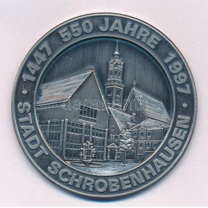Németország 1997. Schrobenhausen 550 éves ezüstözött fém emlékérem (55mm) T:1- Germany 1997. ...