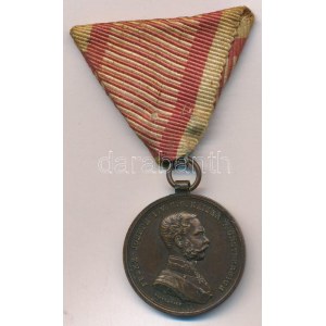 1914. Ferenc József Bronz Vitézségi Érem / Der Tapferkeit bronz kitüntetés, mellszalaggal. Szign.: Tautenhayn T:1-...