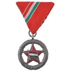 1947. A Magyar Köztársasági Sport Érdemérem ezüst fokozata zománcozott ezüstözött bronz kitüntetés mellszalagon T:1...