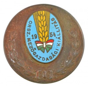 1954. Országos Mezőgazdasági Kiállítás 1954 részben zománcozott Br jelvény (40mm) T...