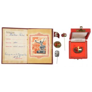 ~1956-1975. Magyar- Szovjet Baráti Társaság zománcos, részben aranyozott kitüntetése (20x27mm) eredeti dobozban ...