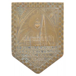 Ausztria 1912. XXIII. Nemzetközi Eucharisztikus Kongresszus Bécs 1912 bronz jelvény, BRÜDER SCHNEIDER WIEN...