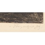 Bajor Ágost (1892-1958): Stift Klosterneuburg. Rézkarc, papír, jelzett, lap alján apró szakadással...