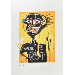 Jean-Michel Basquiat (1960-1988) Ofszet litográfia, papír, jelzett a nyomaton, POW Printmaking...