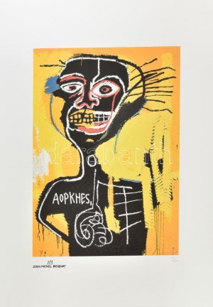 Jean-Michel Basquiat (1960-1988) Ofszet litográfia, papír, jelzett a nyomaton, 